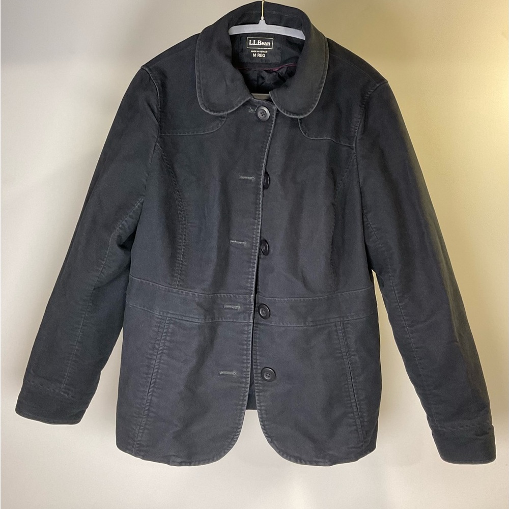 Vintage L.L. Bean Women's Faded Black Gray Barn Field Coat Jacket
